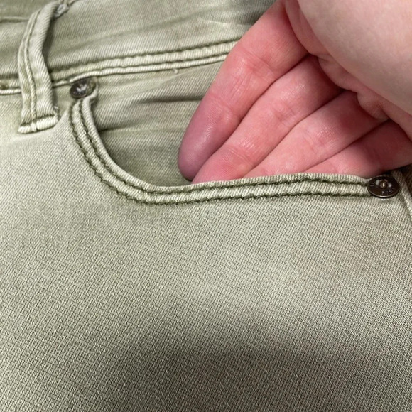 Free People Jeans Skinny Faded Denim Green Size 26 - Picture 7 of 13